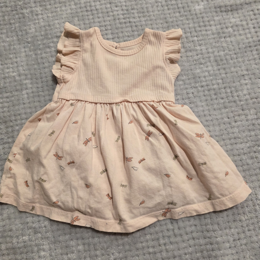 Carter's Soft Pink Dress with Dragonfly Pattern